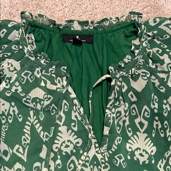 Jules & Leopold Green Geometric Blouse - Picture 7 of 9